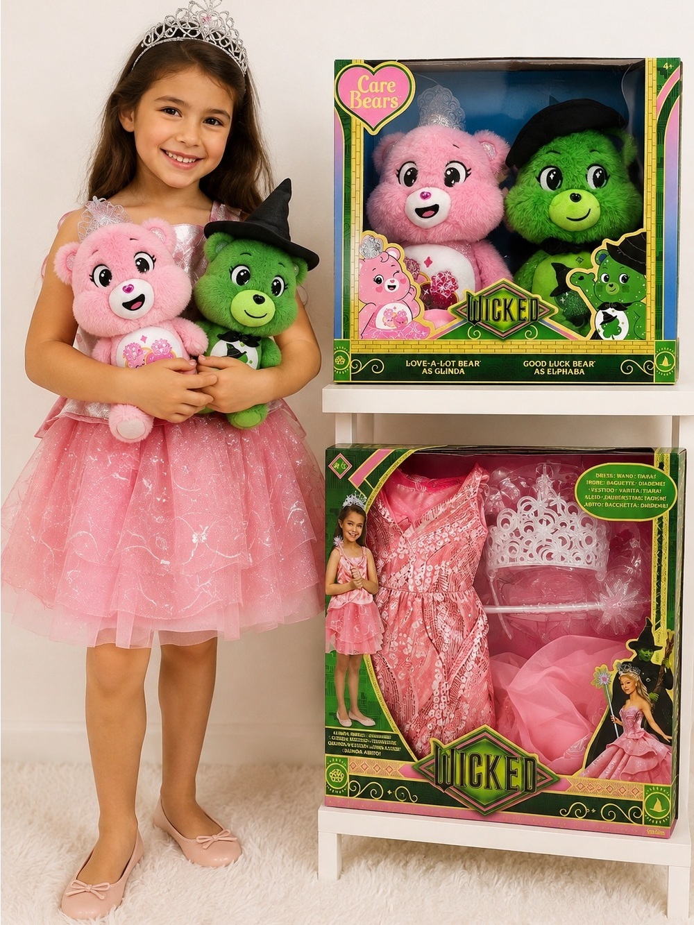Wicked Care Bears Bundle Glinda Dress-Up Set + Glinda & Elphaba Limited Edition